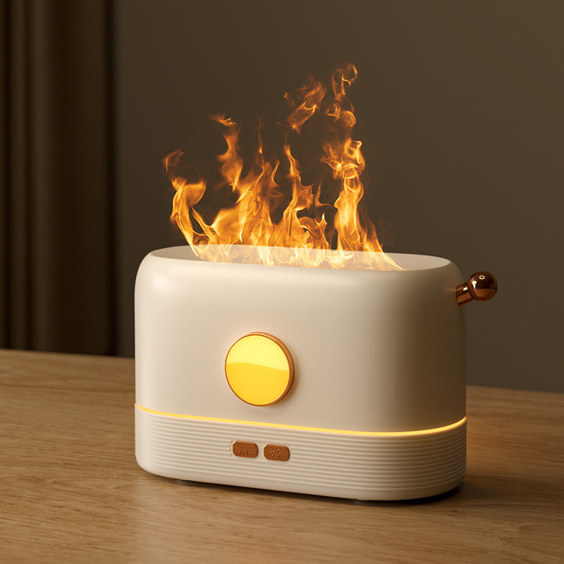 USB Simulation Flame Humidifier and Fragrance Diffuser for Home and Desktop Use.