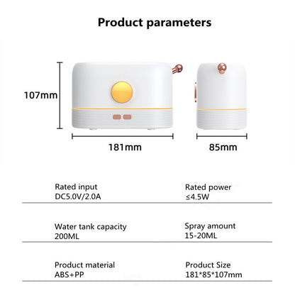 Humidificateur de simulation de flamme USB et diffuseur de parfum pour une utilisation à la maison et au bureau.